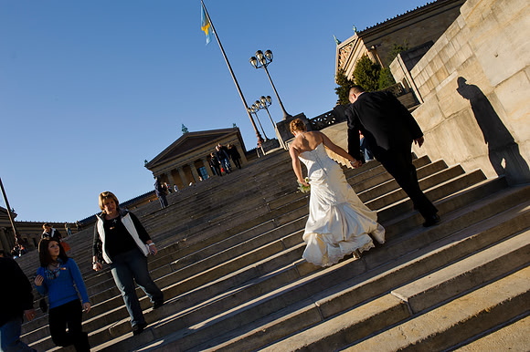 Philly Wedding, the Art Museum steps