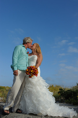 Beach Wedding, Blue skies, Jersey Shore Wedding, Romantic Portrait, Christine Foster photo