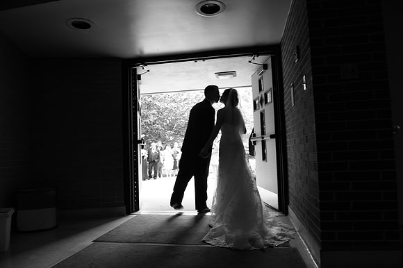 Mr & Mrs, the Kiss, Black and White Photography
