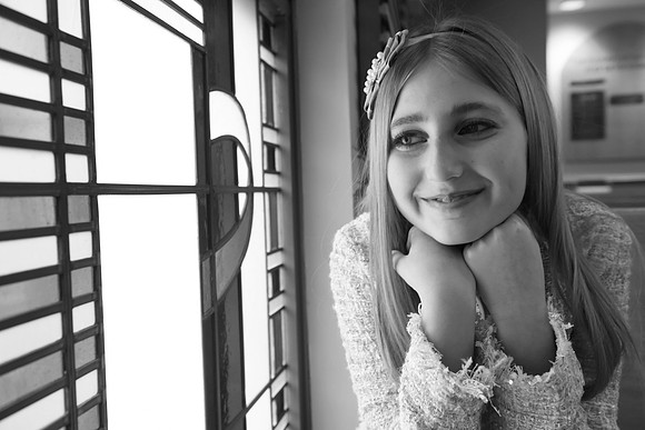 Sweet BxW Portrait of the Bat mitzvah, Philly Mitzvah, Christine Foster Photo