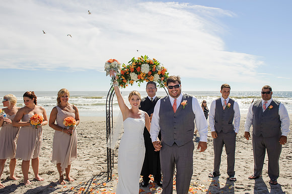 NJ Shore Wedding, Ocean City New Jersey, Wedding Photography, Introducing the Bride and Groom, Beach Wedding, Christine foster Photo